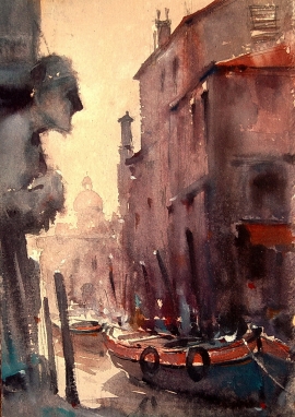 Dusan Djukaric, Venice Canal, Watercolour, 40x30cm