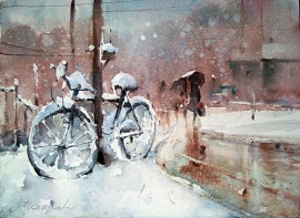 Dusan Djukaric, Winter Dream, Watercolour, 35x25cm