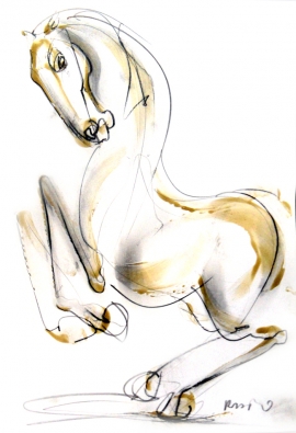 Dusan Rajsic, Horse, Mixed Media, 25x15cm, £180