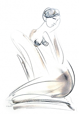 Dusan Rajsic, Nude, Mixed media, 35x25cm