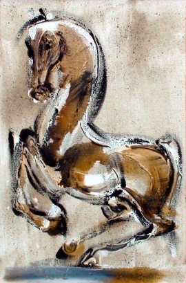 Dusan Rajsic, Horse, Oil on canvas, 30x20cm