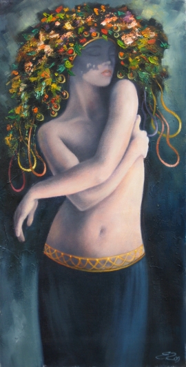 Ema Radovanovic, Dance, Oil on canvas, 50x25cm