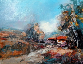 Ivan Stojanovic, Landscape, Oil on canvas, 35x45cm