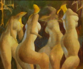 Ljubodrag Jankovic Jale, Bathers, Oil on canvas, 55x65cm