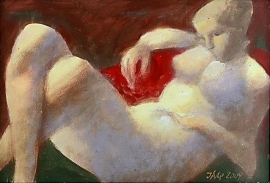 Ljubodrag Jankovic Jale, Nude, Oil on board, 30x40cm