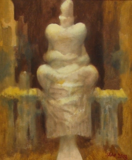 Ljubodrag Jankovic Jale, Sitting Woman, Oil on canvas, 40x45cm