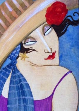 Milka Vujovic, Rose, Oil on canvas, 15x10cm