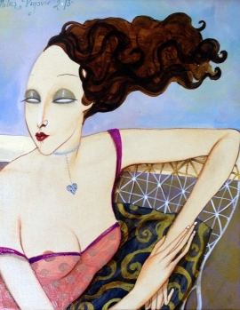 Milka Vujovic, Air, Oil on canvas, 25x20cm