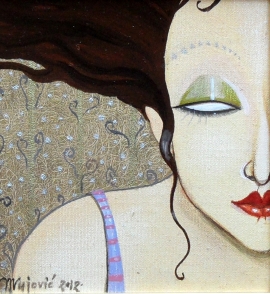 Milka Vujovic, Detail, Oil on Canvas, 10x10cm