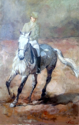 Natasa Kodela, Horse Woman, Oil on Canvas 80x40cm, £680