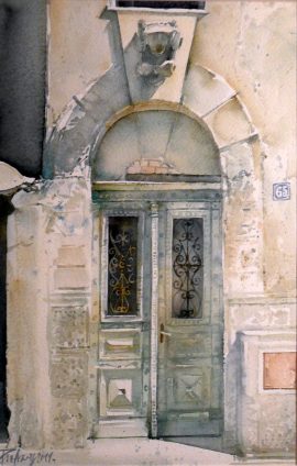 Predrag Pedja Milosevic, Bluse Gate, Watercolour, 35x25cm