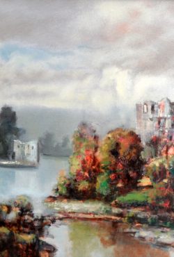 Rade Stanojevic, Castle, Oil on canvas, 45x65cm