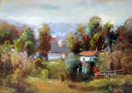 Rade Stanojevic, Countryside, Oil on canvas, 25x35cm