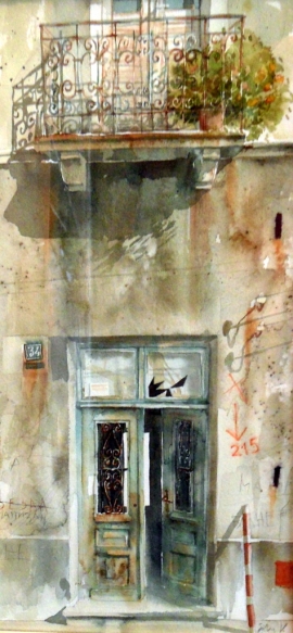 Silva Vujovic, Broken Glass, Watercolour, 35x15cm