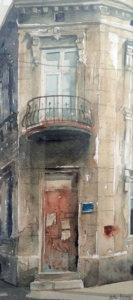 Silva Vujovic, Corner, Watercolour, 27x12cm