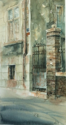 Silva Vujovic, Gate, Watercolour, 35x20cm
