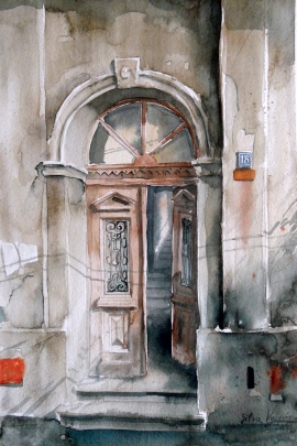 Silva Vujovic, Open Door, Watercolour, 30x20cm