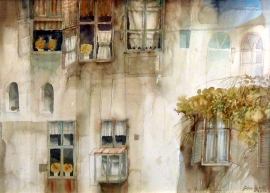 Silva Vujovic, Windows, Watercolour, 25x35cm
