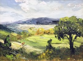 Zoran Zivotic, Green Hills, Oil on canvas, 15x20, £190