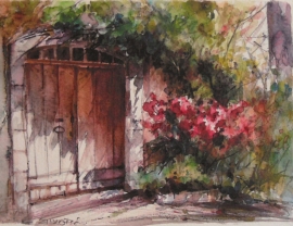 Zoran Zivotic, Gate, Watercolour, 15x20cm, £130