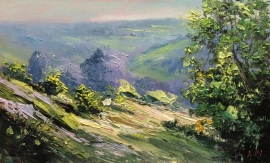 Zoran Zivotic, Hills, Oil on Canvas, 15x20cm, £190