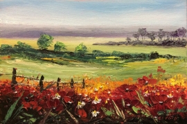 Zoran Zivotic, Poppies, Oil on Canvas, 20x30cm, £240