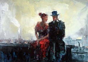 Stojan Milanov, Couple, Oil on canvas, 2009, 50x35cm