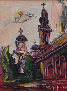 Stojan Djuric, Churches, Oil on canvas, 2009, 30x40cm