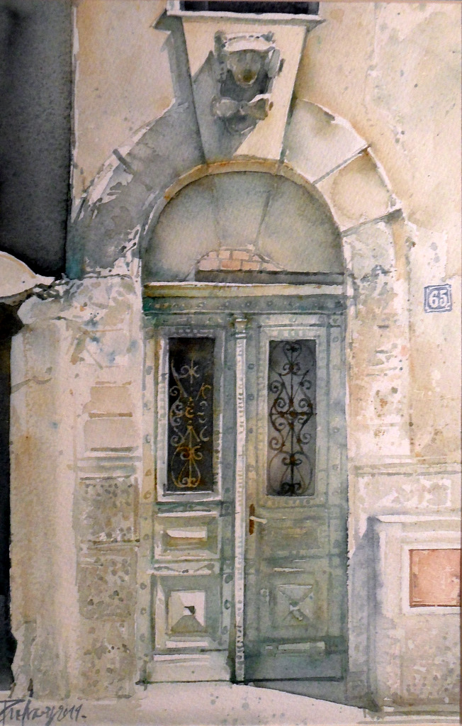 pedja-milosevic-blue-gate-watercolour-35x25cm