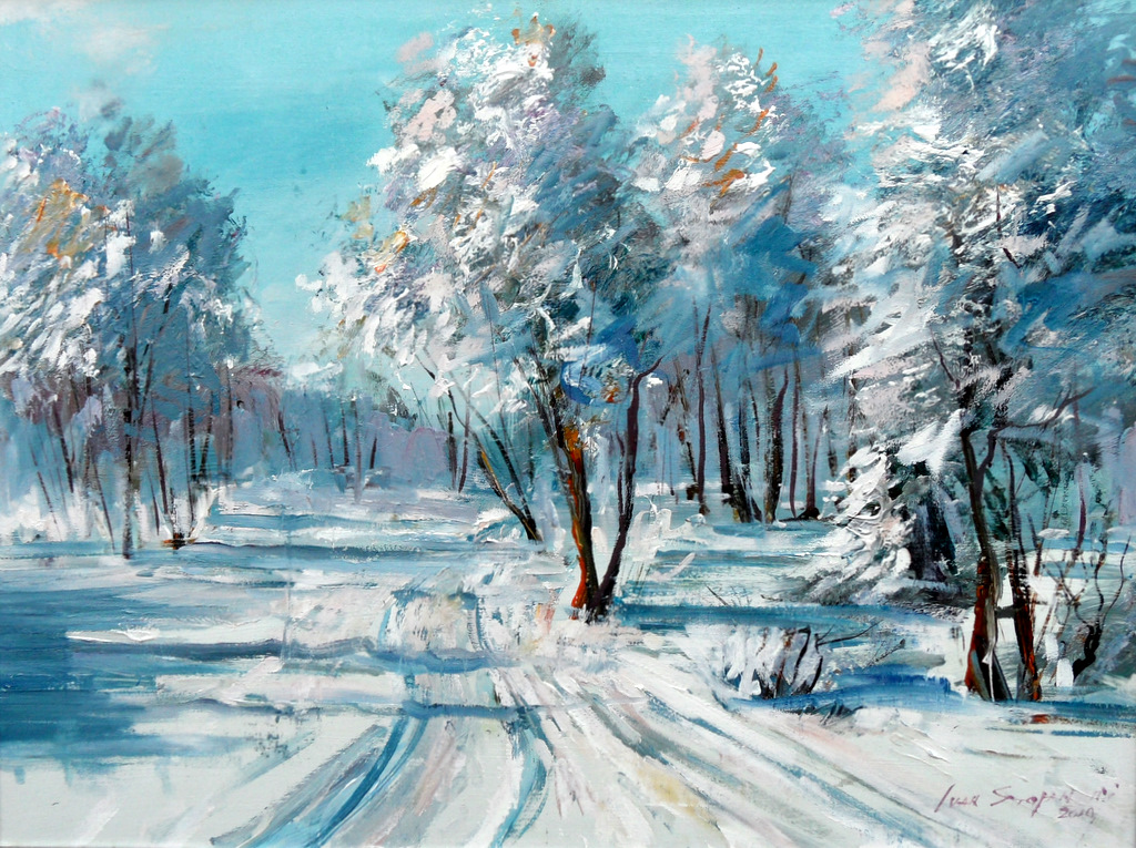 Ivan Stojanovic, Winter, Oil on canvas, 60x80cm